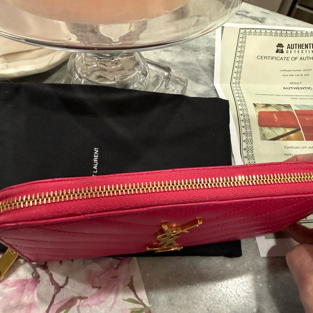Saint Laurent Pink Leather Wallet EUC. - Picture 14 of 16